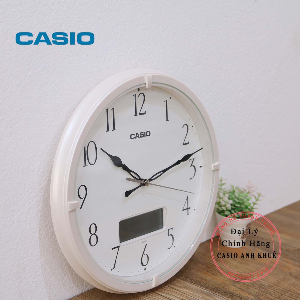 Đồng hồ treo tường Casio IC-01-7DF màu trắng ngọc