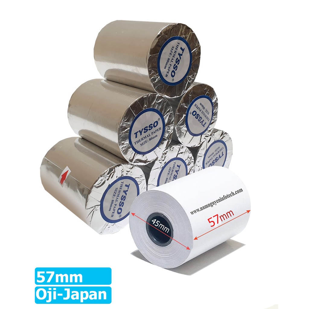 GIẤY IN HÓA ĐƠN, GIẤY IN BILL TYSSO KHỔ 57mm, K57X45