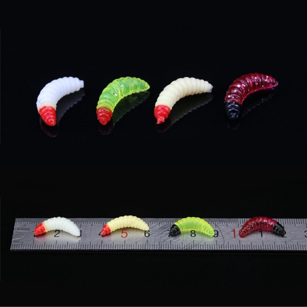 Set 50 / 10 mồi giun giả mềm 2cm/0.5g thiết kế chuyên dụng cho câu cá