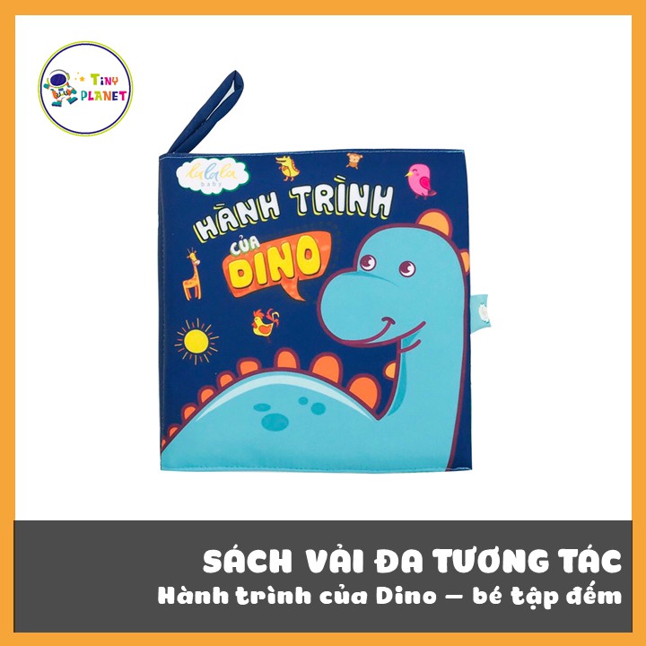 Sách vải đa tương tác Hành trình của Dino, kích thước 18*18cm, 12 trang