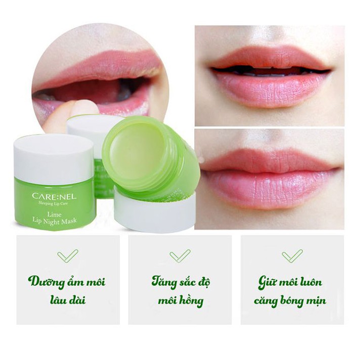 Mặt nạ ngủ môi dưỡng ẩm giúp môi căng bóng mềm mịn Care:nel Lip Night Mask 5g