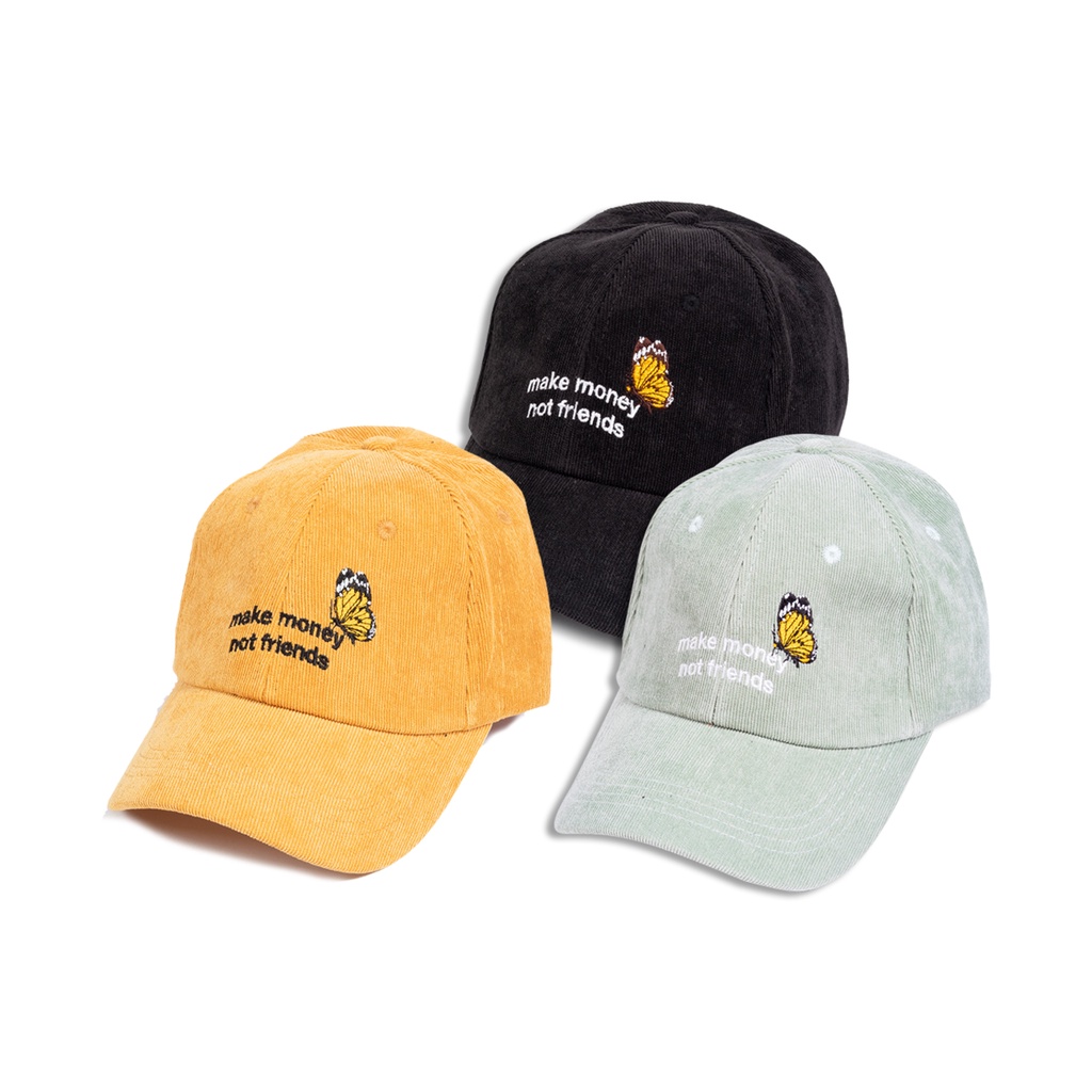 Nón lưỡi trai Unisex nam nữ, vải nhung Corduroy, Local Brand chính hãng  - "MMNF" BUTTERFLY CAP