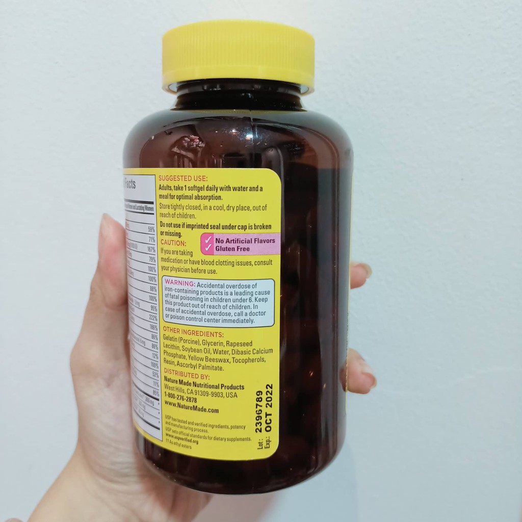 Vitamin bầu Nature Made Prenatal Multi + DHA