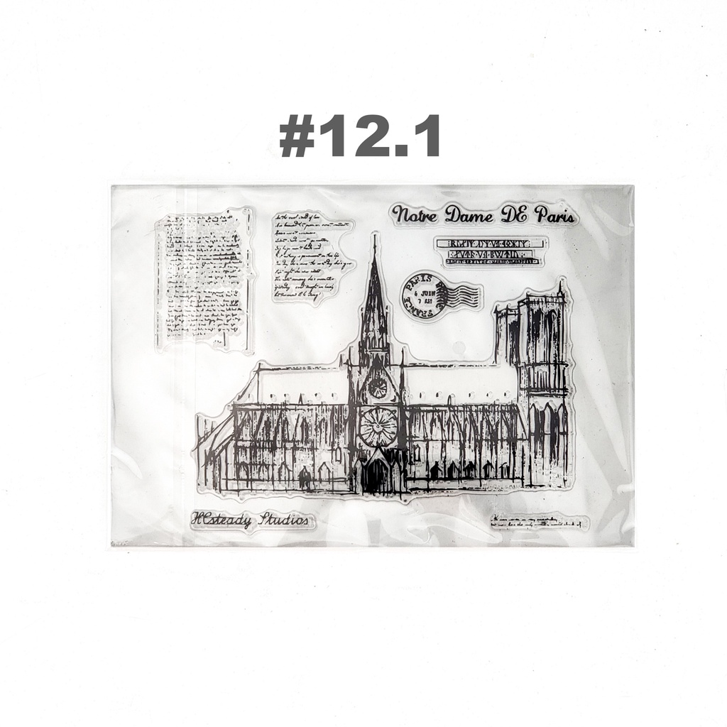 Stamp chủ đề Vintage trang trí sổ tay, scrapbook, planner,... [ 12 ]