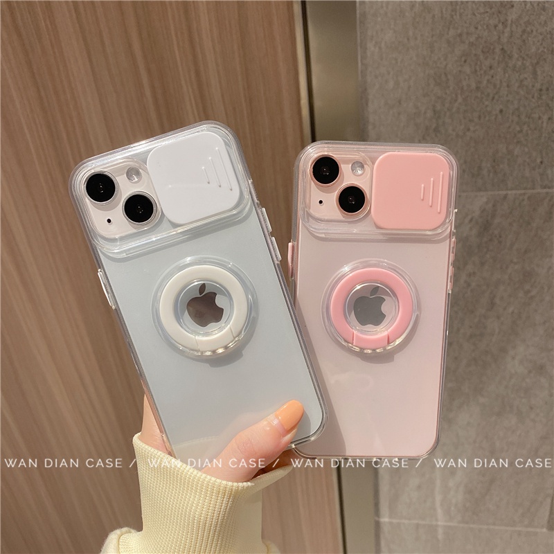 Ốp điện thoại nắp trượt bảo vệ camera kèm nhẫn đỡ cho iPhone 13 Pro Max 12 mini 11 Pro XS Max XR X 8 7 Plus se 2020 | WebRaoVat - webraovat.net.vn