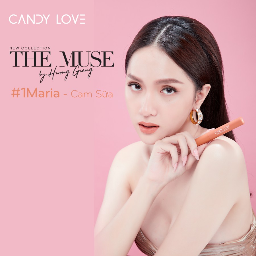 Son môi kem lì lâu trôi Hàn Quốc - Candy Love - Màu 01 CAM SỮA cực xinh