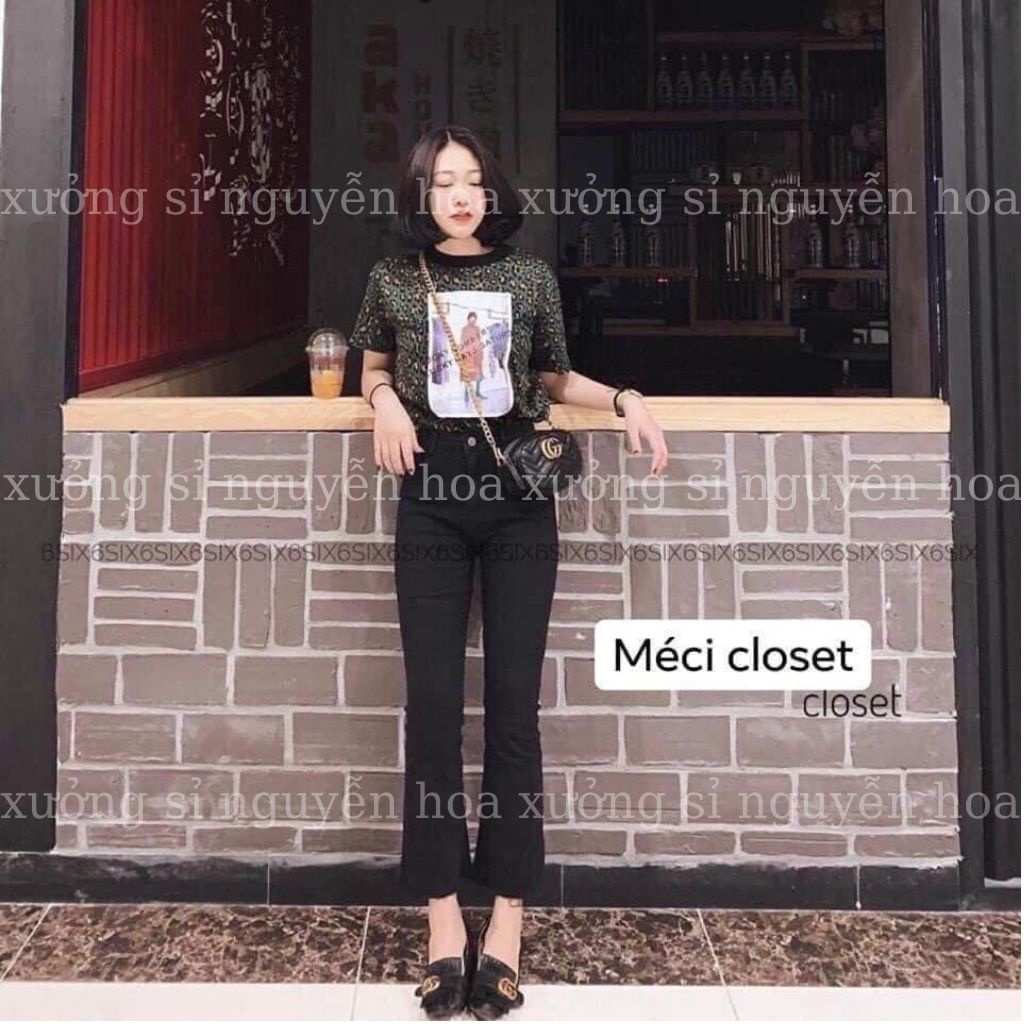 Quần jean nữ lưng cao ôm  trơn  basic siêu tôn dáng dễ phối đồ Xưởng Sỉ Nguyễn Hoa