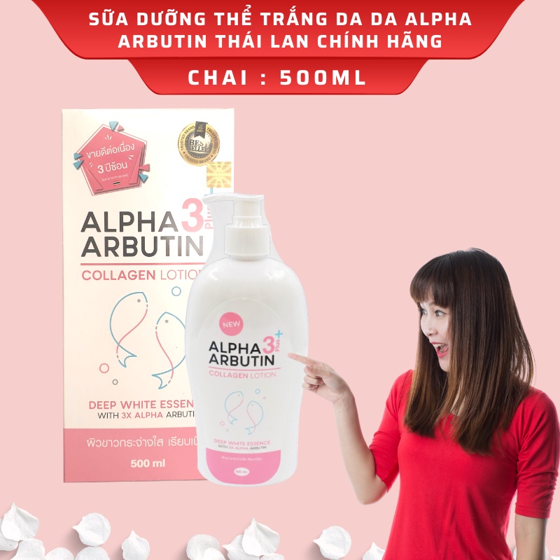 Sữa dưỡng thể trắng da Collagen Alpha Arbutin 500ml Thái Lan ( Sản Phẩm Chính Hãng )
