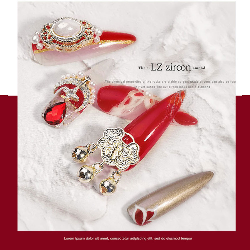 [Hàng mới về] Phụ kiện làm móng 3D đính kim cương trang trí nghệ thuật tự làm