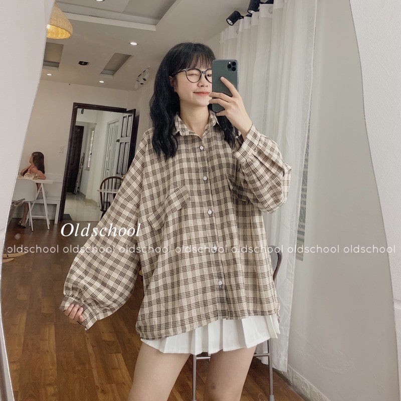 |ẢNH THẬT| Áo sơmi nam nữ,áo sơmi thời trang,áo sơmi caro đen trắng tay lồng đèn SIÊU RẺ | BigBuy360 - bigbuy360.vn