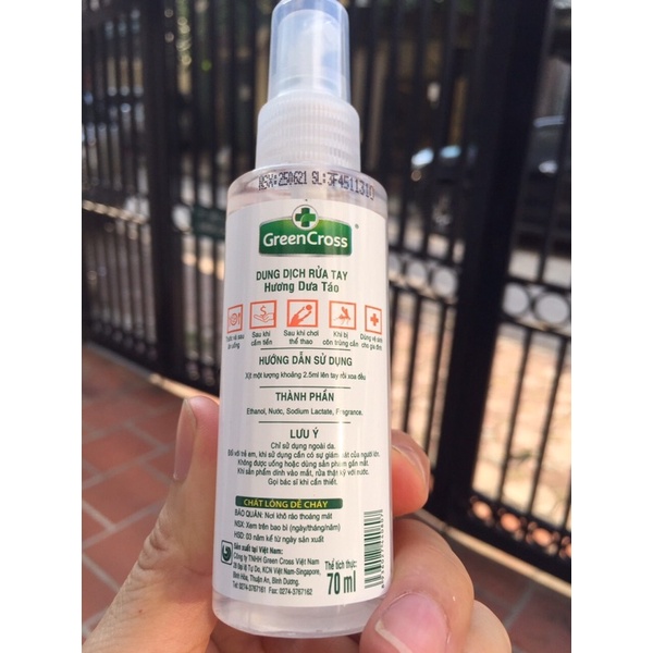 Nước sát khuẩn dạng xịt GreenCross - Hương dưa táo.