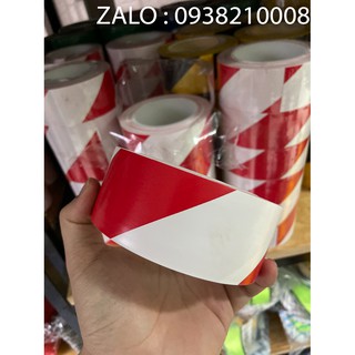 Băng keo dán nền cảnh báo sọc Trắng Đỏ