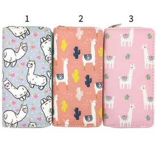 Bóp ví dài cartoon hoạ tiết hoạt hình cừu Lamma hồng dễ thương cute - Banana Store