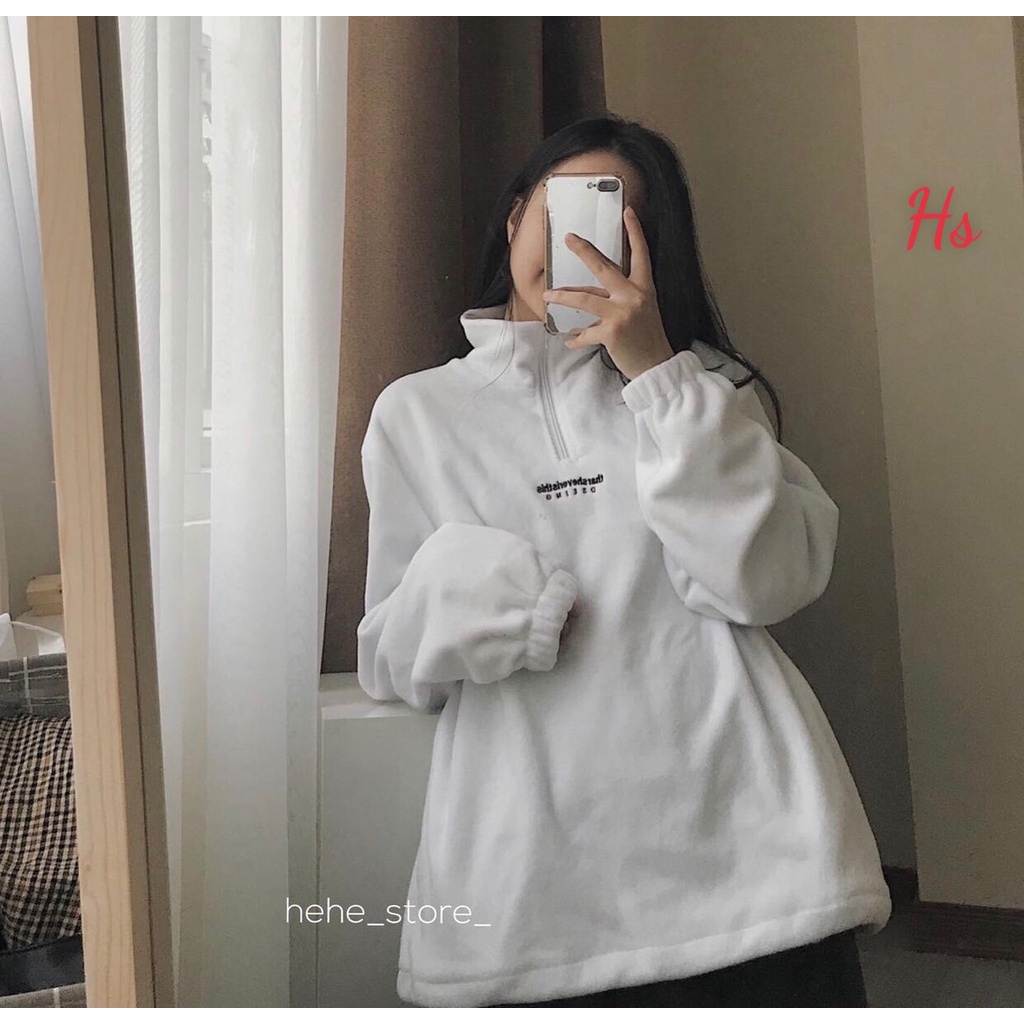 Áo sweater nỉ trắng, áo sweater lông thêu chữ Tharsheveristhis mã 593 | BigBuy360 - bigbuy360.vn