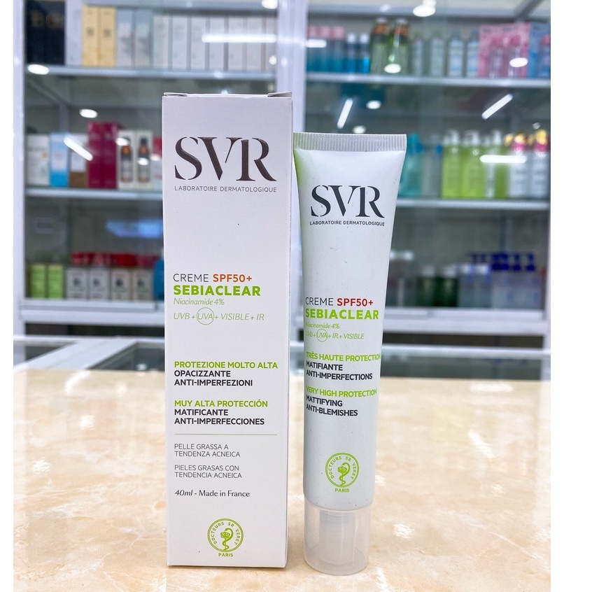 Kem Chống Nắng Hỗ Trợ Giảm Mụn Thâm SVR Sebiaclear Crème SPF50+ 40ml Pháp