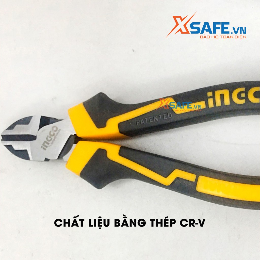 Kìm cắt cách điện cao cấp INGCO 6&quot; 7&quot;. Kềm cắt đứt chất liệu thép CrV chống rỉ sét siêu cứng tay cầm cao su mềm