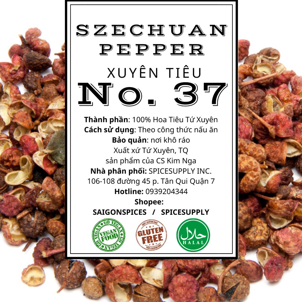 Szechuan Pepper - hạt Hoa tiêu Tứ Xuyên không trộn cành
