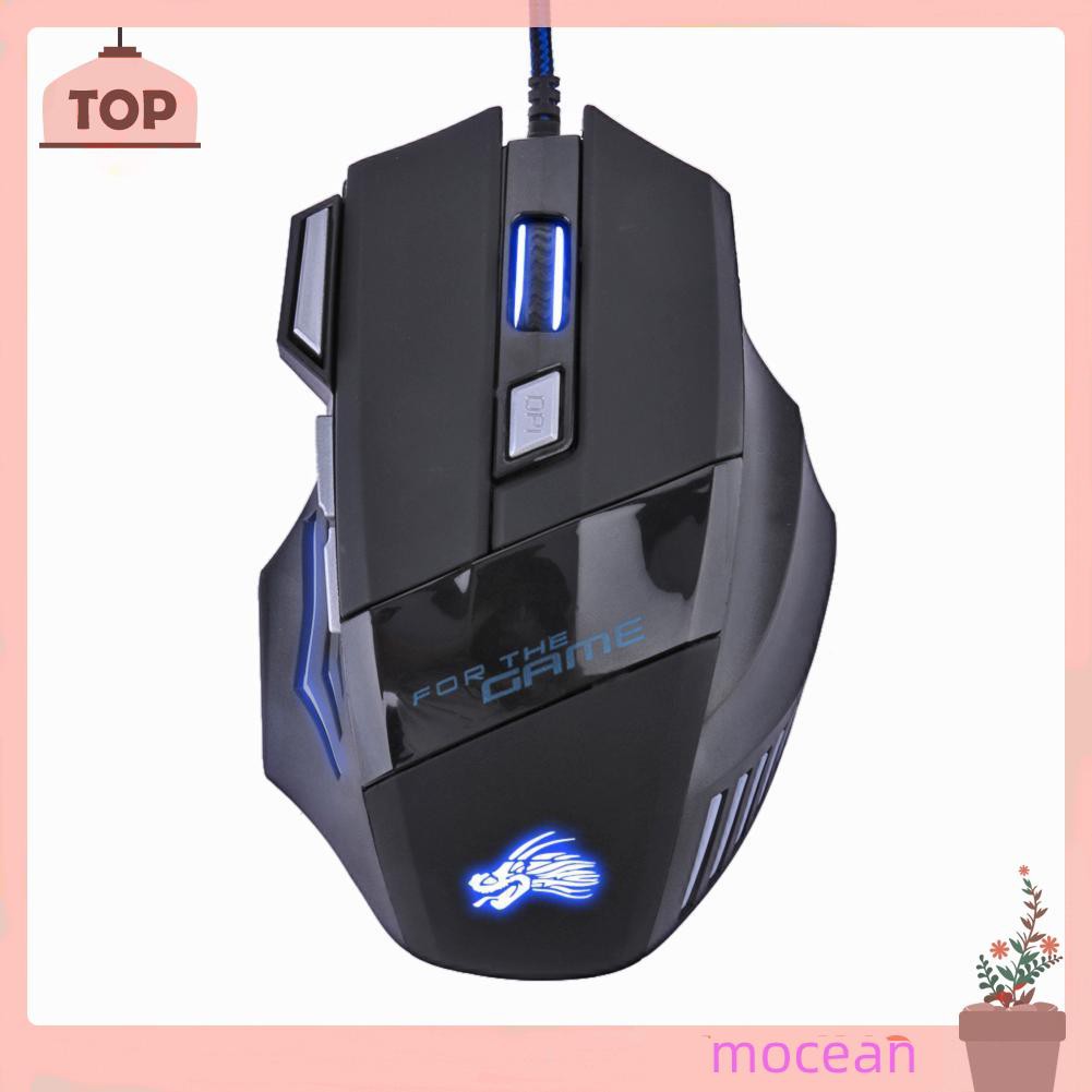 Chuột Gaming Mocean Led Quang Học Có Dây, 7 Nút Bấm, 5500dpi