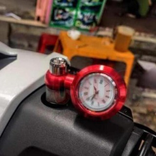 Đồ Hồ Giờ Gắn Chân Gương Xe Máy - Tặng kèm Ốc Chân Gương
