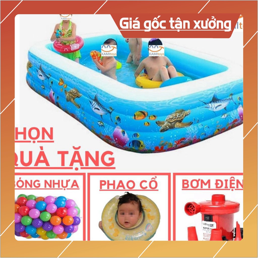 [ sale mùa hè] Bể phao bơi ❤️Chọn Cỡ❤️Đồ kèm(chọn Bơm Áo phao Bóng ) hồ bơi nhà lều chơi banh bơm hơi CHỮ NHẬT cho trẻ e