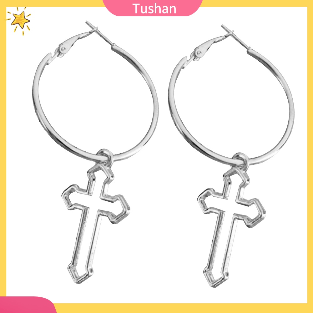 Khuyên Tai Nữ Hình Tròn / Chữ Thập Thời Trang