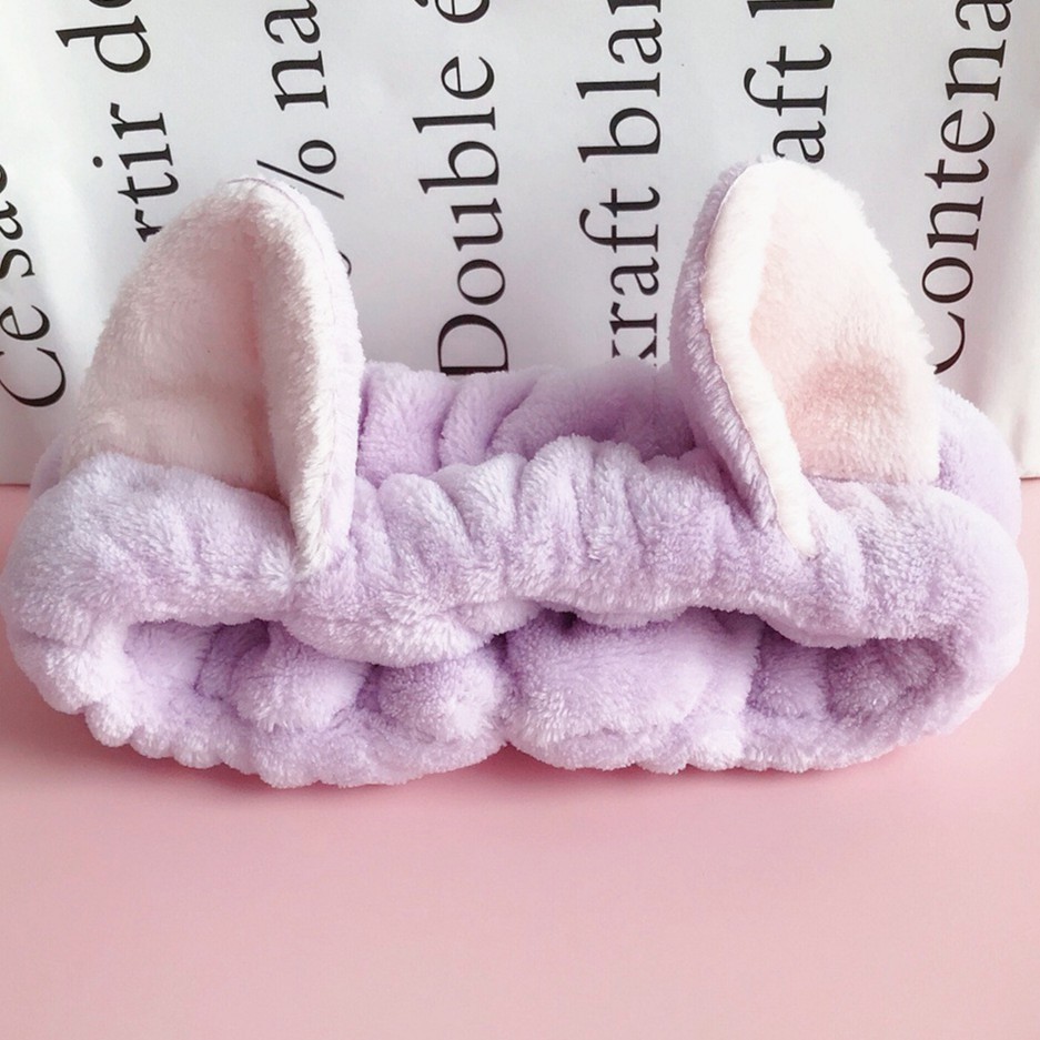 Băng đô tai thỏ vải nhung 3D