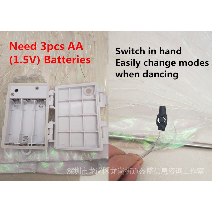 Đôi Cánh Bướm Gắn Đèn led Phát Sáng Cho Bé Biểu Diễn Múa Bụng