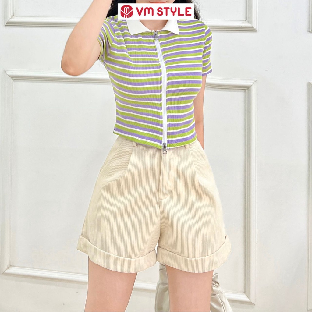 Quần short nhung xoăn lai 3315 trẻ trung, năng động thời trang nữ ulzzang Hàn Quốc VM STYLE SKU00002