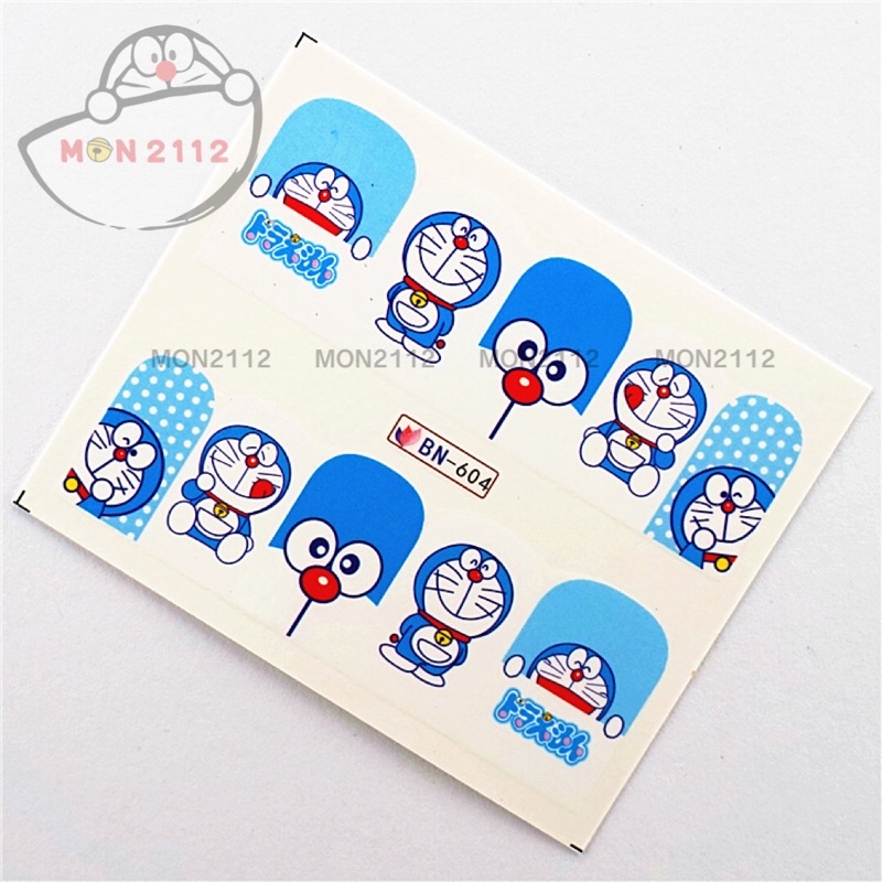 Sticker nail hình dán móng Doraemon Doremon