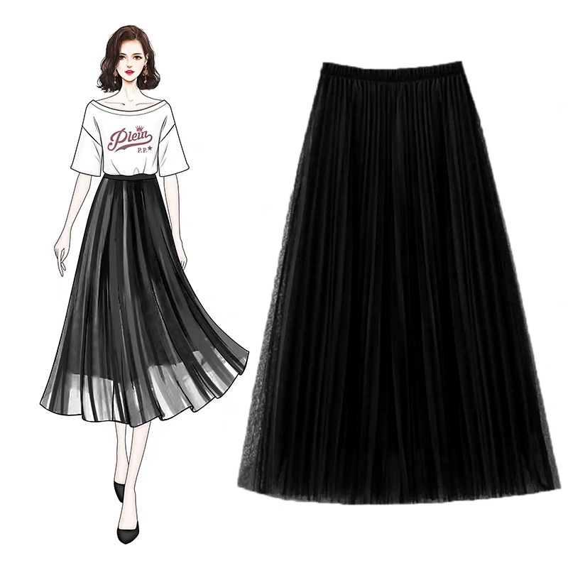 Chân Váy Lưới Chữ A Phong Cách Hàn Quốc Dành Cho Nữ