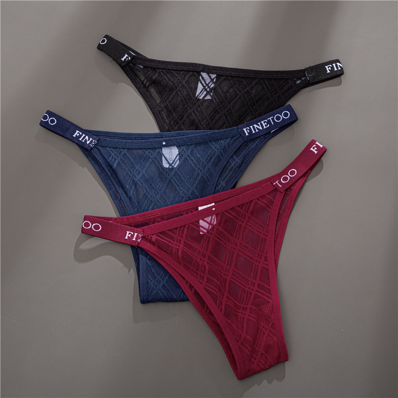 Cute Byte Bộ 4 Quần Lót Ren Lưới In Chữ Gợi Cảm Dễ Thương Cho Nữ