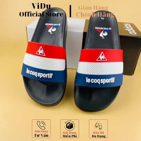Dép nam thời trang Lecoqsportt ViDu 21149 hai màu   cao su cao cấp hình con gà trống siêu bền, sắc nét