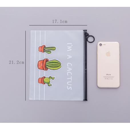 Túi Đựng Bút Trong Suốt In Hình Dễ Thương