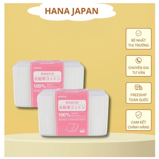 Bông tẩy trang Miniso Nhật Bản Hộp 1000 miếng, Bông tẩy trang miniso