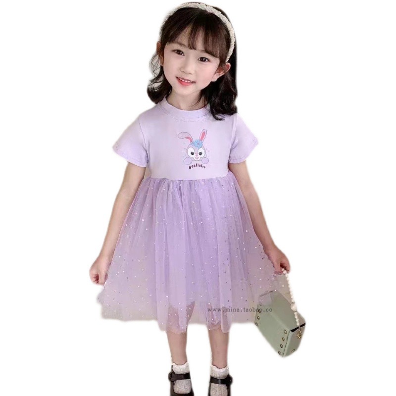 Đầm Công Chúa Ngắn Tay In Họa Tiết StellaLou Thời Trang Mới Dành Cho Bé Gái 2022