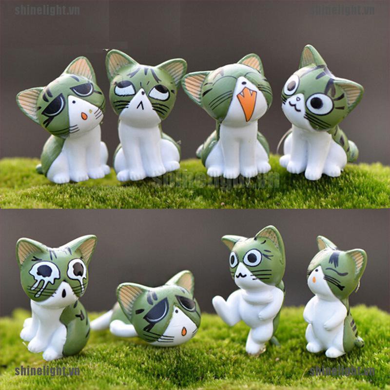 Tượng Mèo mini Bằng Nhựa Dễ Thương Dùng Trang Trí