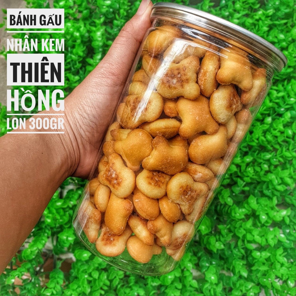 Bánh Gấu Nhân Kem Thiên Hồng - Lon 300gr