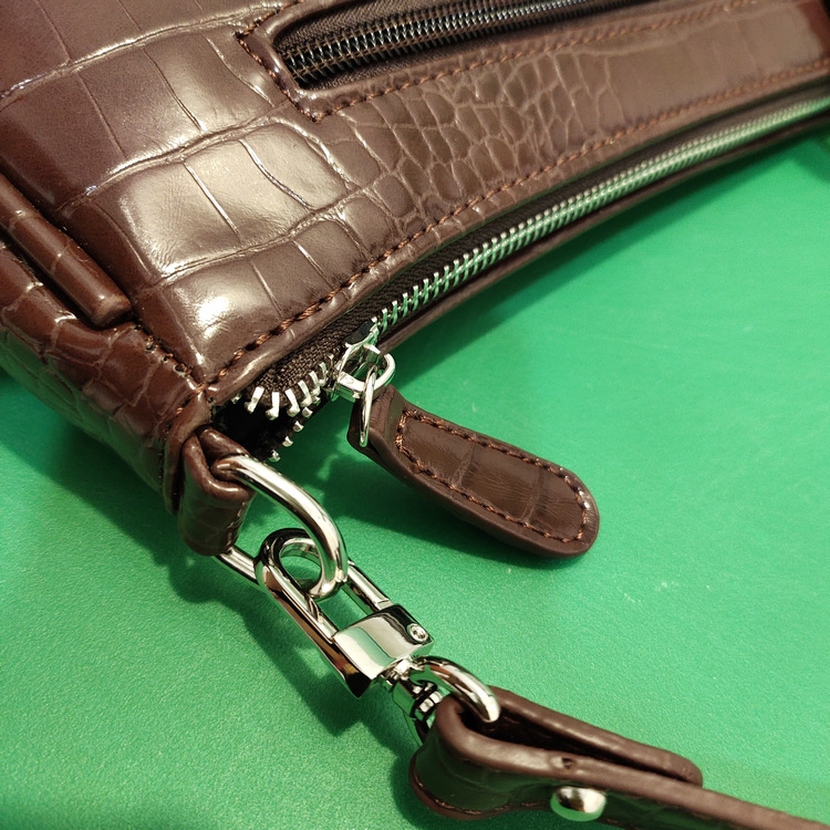 Túi Xách Đeo Vai Màu Đen Có Khóa Kéo Phong Cách Pháp Thời Trang Cho Nữ