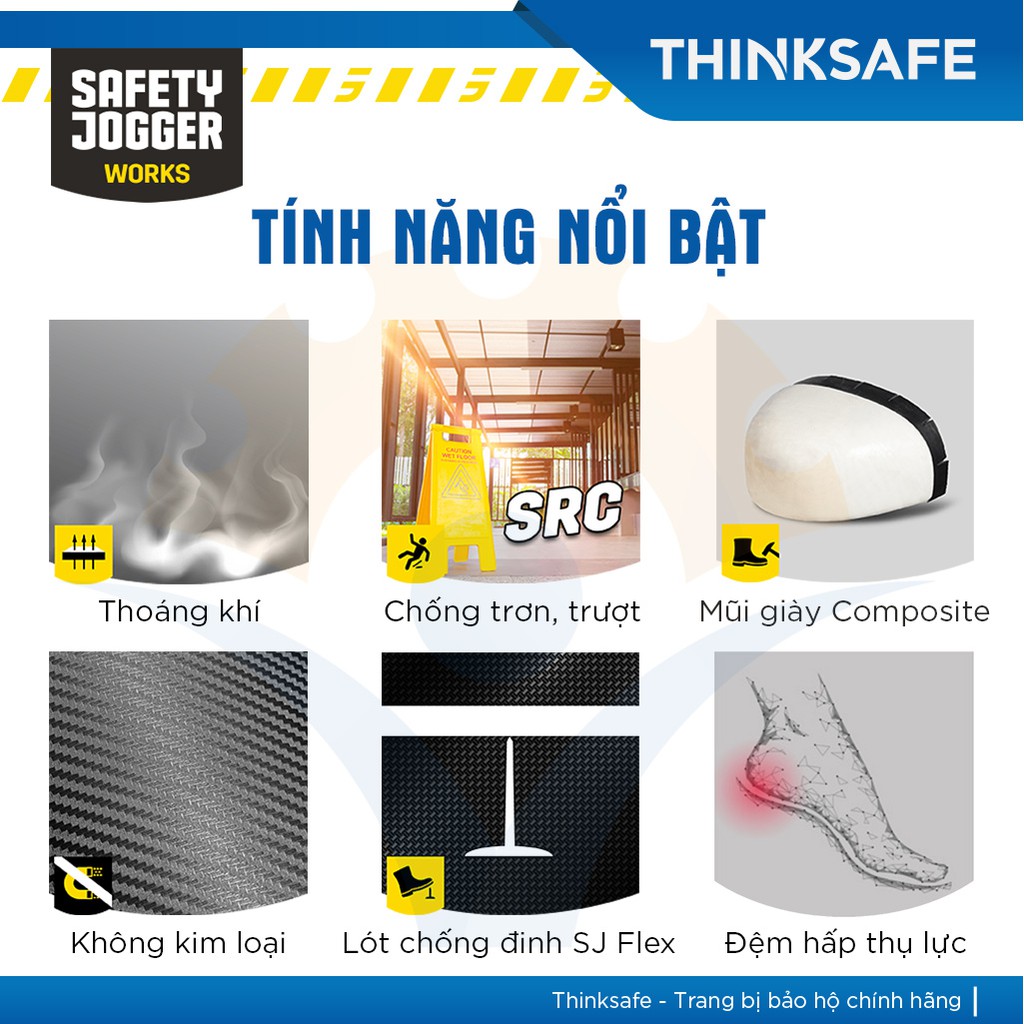 Giày bảo hộ lao động nam Jogger Thinksafe, giày lao động chống đinh, da bò lộn, thoáng khí, chống nước, thể thao -Jumper