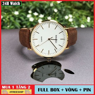 Đồng hồ nam halei dây da cao cấp phong cách
