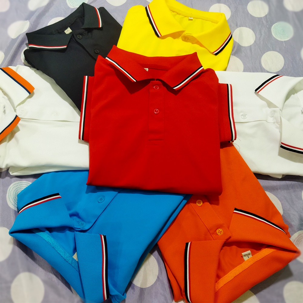 Áo polo nam nữ, áo thun polo nam nữ chất vải poly thái cá sấu, Màu Cam