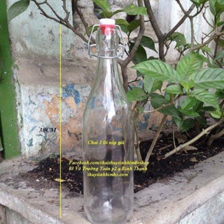Chai thuỷ tinh 1 lít nắp gài