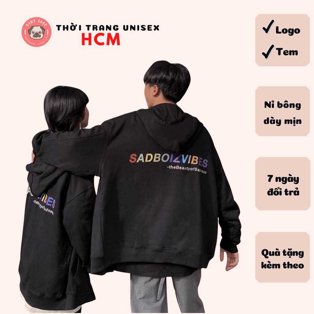 Áo hoodie sadboiz vibes 7 màu Áo sad boiz VIBES HOODIE full tag AH08