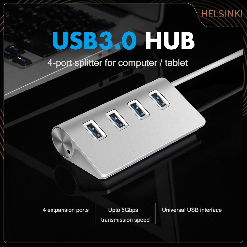 Bộ Chia 4 Cổng Usb 3.0 Tốc Độ Cao Bằng Hợp Kim Nhôm Cho Pc Laptop