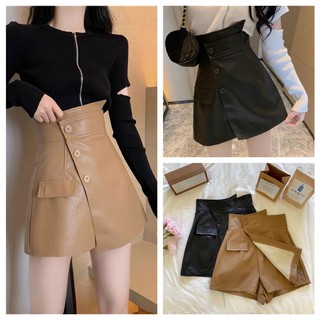 Chân váy da cạp chéo hot trend