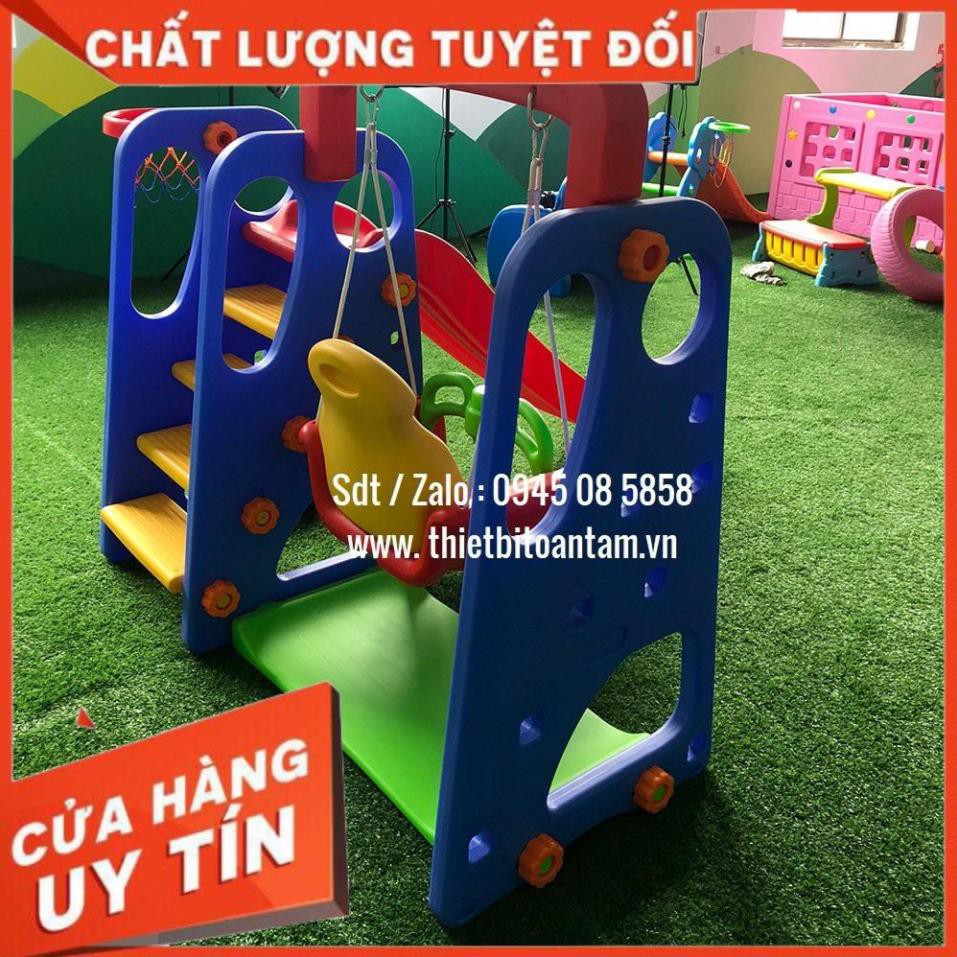 hàng chất lượng -  Cầu trượt xích đu hình con voi có rổ chơi bóng cao cấp, chất lượng nhất