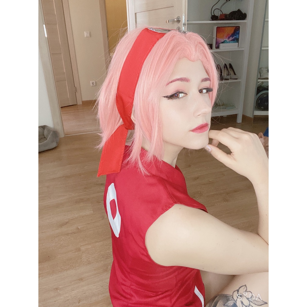 Tóc Giả Hóa Trang Nhân Vật Haruno Sakura Dễ Thương