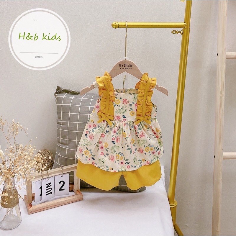 [Hàng mới về] Set váy hoa nhí 2 dây cho bé gái 8-20kg