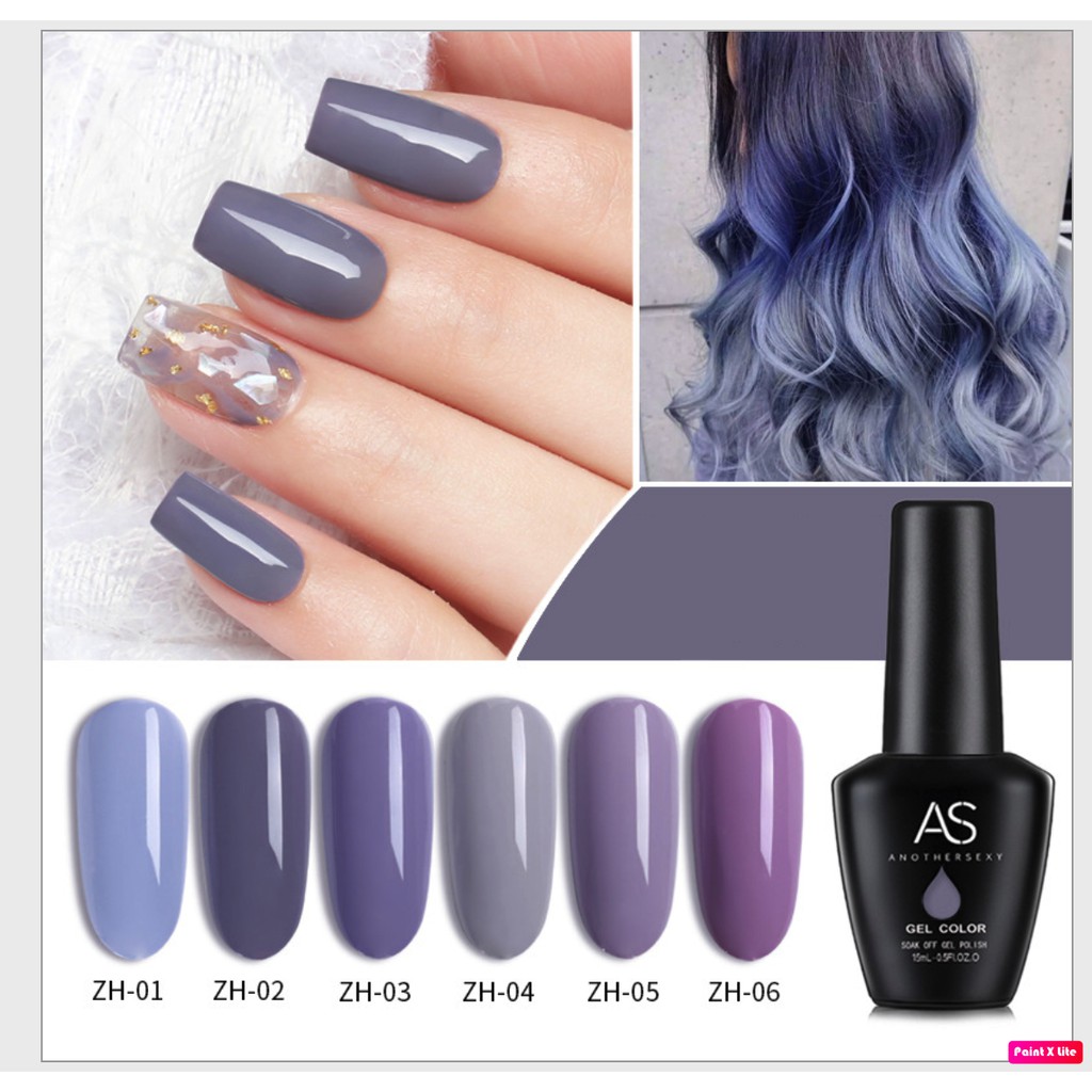 Sơn Gel AS Màu Tím Xám Mã ZH 15ml Chính Hãng