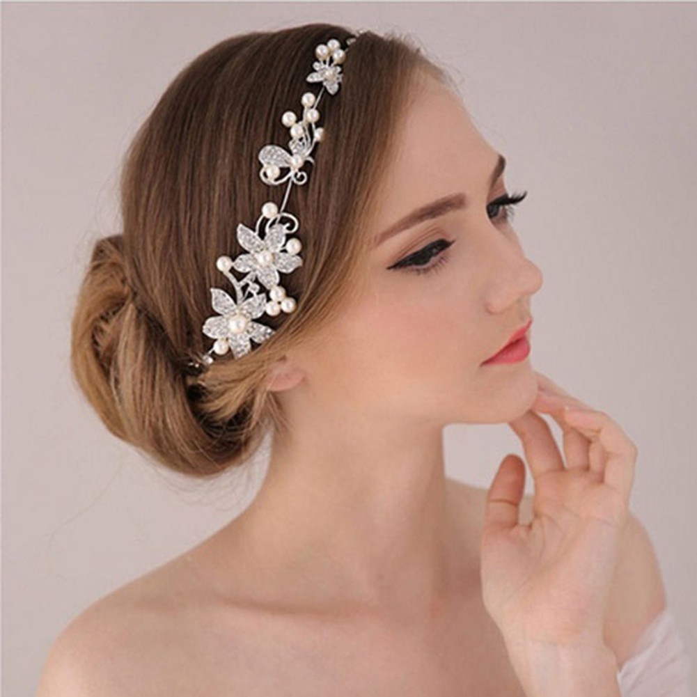 Băng Đô Cài Tóc Họa Tiết Hoa Đính Đá Thời Trang Cho Nữ